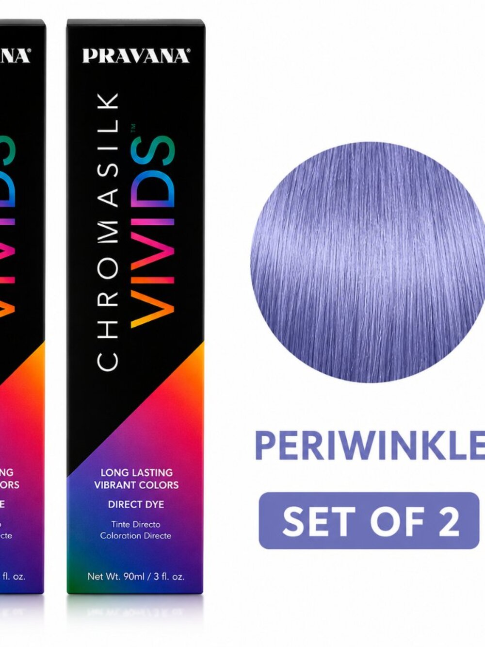 Pravana ChromaSilk Vivids Periwinkle Hair Color Set of 2 | Semi-Permanent Direct